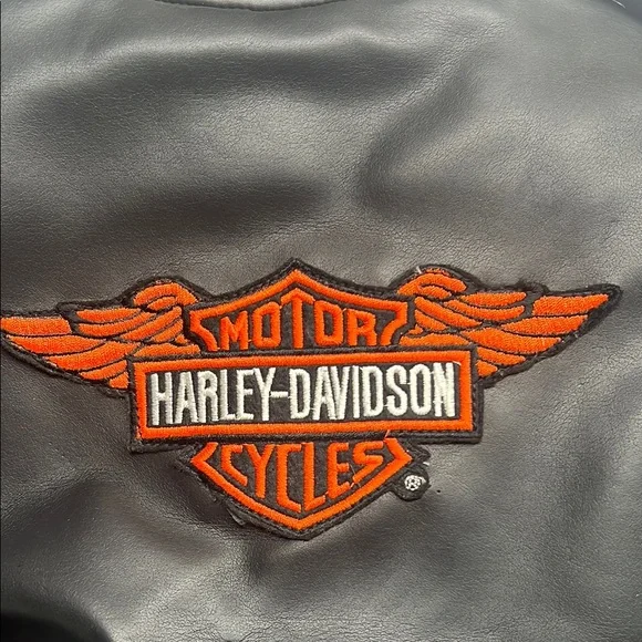 Harley-Davidson Black Leather Motorcycle Jacket Asymmetrical Design - Picture 3 of 6
